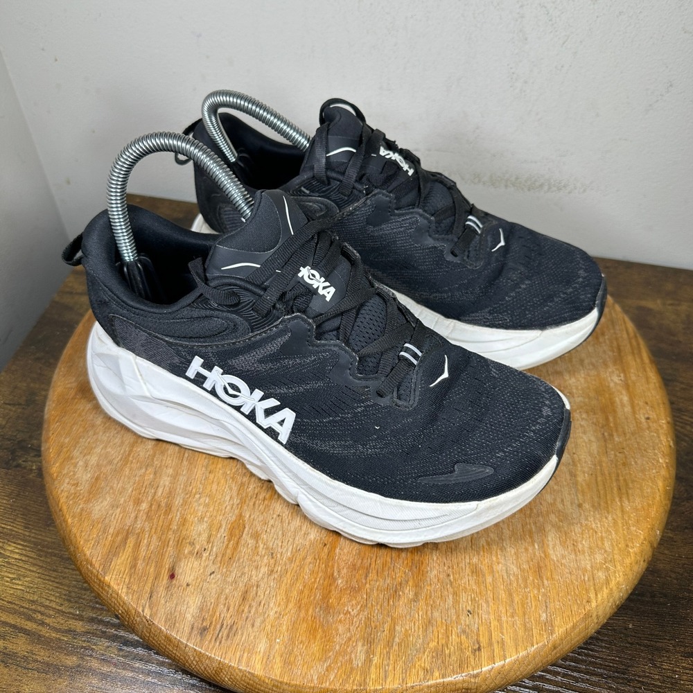 Hoka Gaviota 6 Womens 7 Black White Stability Running Shoes 1171933 BWHT